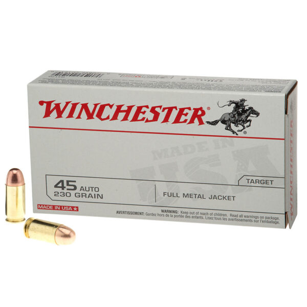 Winchester USA Full Metal Jacket .45 Automatic 230-Grain Handgun Ammunition
