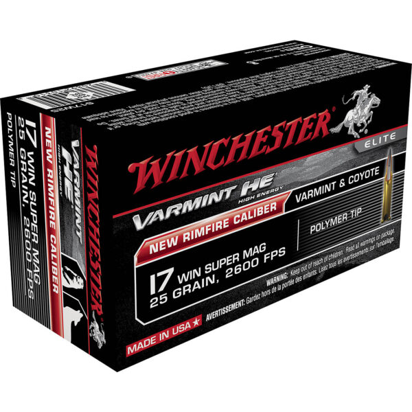 Winchester Varmint HE .17 Winchester Super Mag 25-Grain Rimfire Ammunition