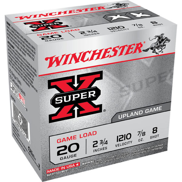 Winchester Super-X Lead Shot Dove & Game Load 20 Gauge 8 Shot Shotshells