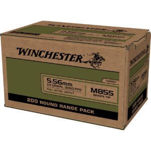 Winchester USA 5.56x45mm M855 Full Metal Jacket Lead Core Ammunition