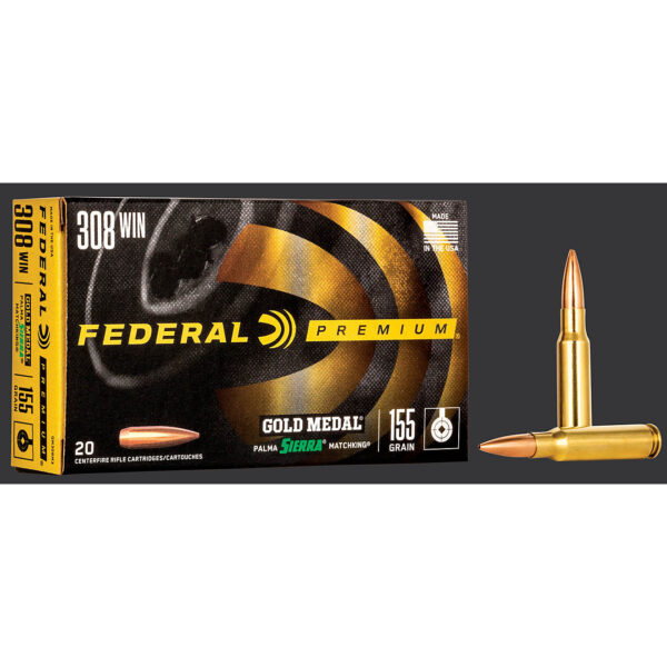 Federal Premium Gold Medal Sierra Matchking 308 Win Rem Centerfire Rifle Ammunition