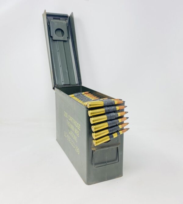 Maine Cartridge Company 30-06 Ammunition MCC3006LINKCAN 150 Grain Full Metal Jacket Black Tip Armor Piercing LINKED CAN 240 Rounds