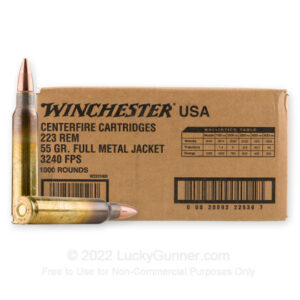 223 Rem - 55 Grain FMJ - Winchester USA - 1000 Rounds