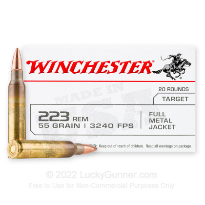 223 Rem - 55 Grain FMJ - Winchester USA - 1000 Rounds