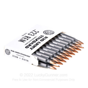 223 Rem - 55 Grain FMJ - Red Army Standard - 1000 Rounds